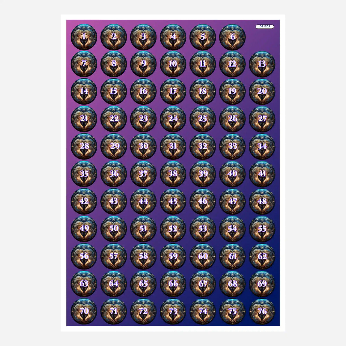 Bunte Zwillinge Sternzeichen Döschenaufkleber zur Organisation von Diamond Painting Steinen und Diamanten Painting Sets