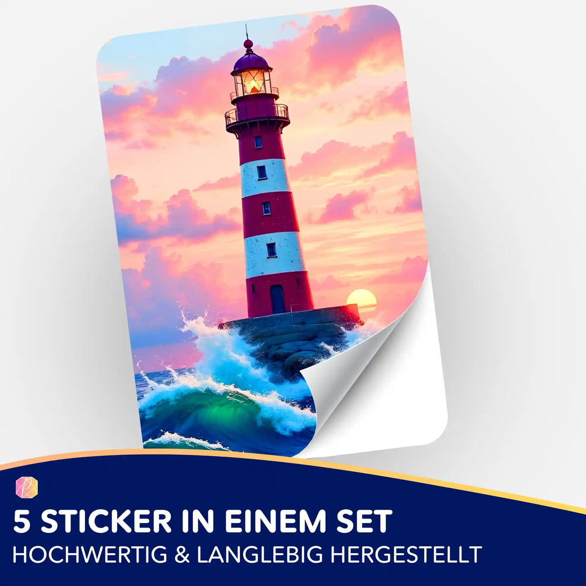 5er-Set Sticker Leuchtturm der Hoffnung zur Organisation für Diamond Painting und Malen nach Zahlen Bastelsets