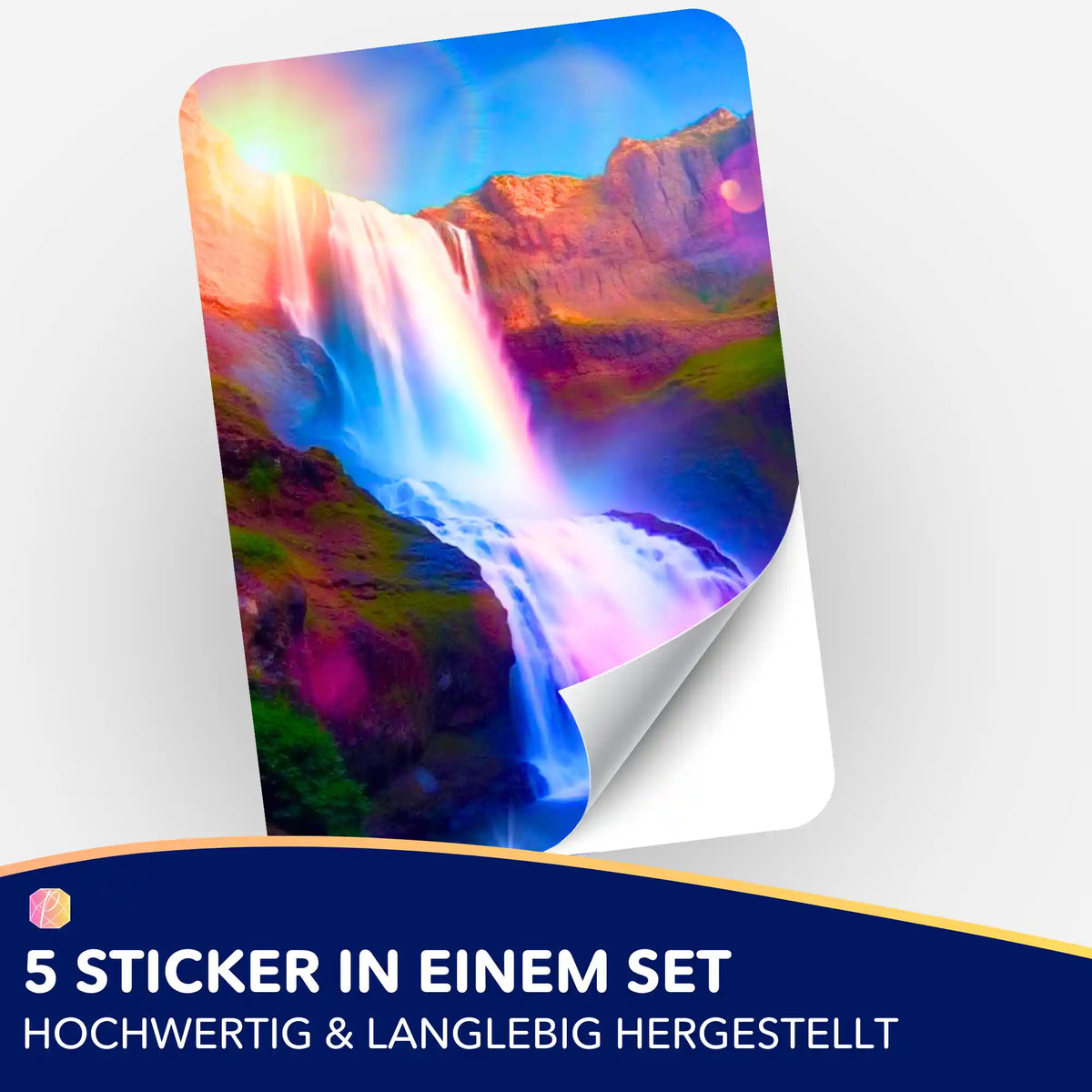 5er-Set Aufkleber mit Wasserfall-Motiv für Diamond Painting Zubehör und Organisation