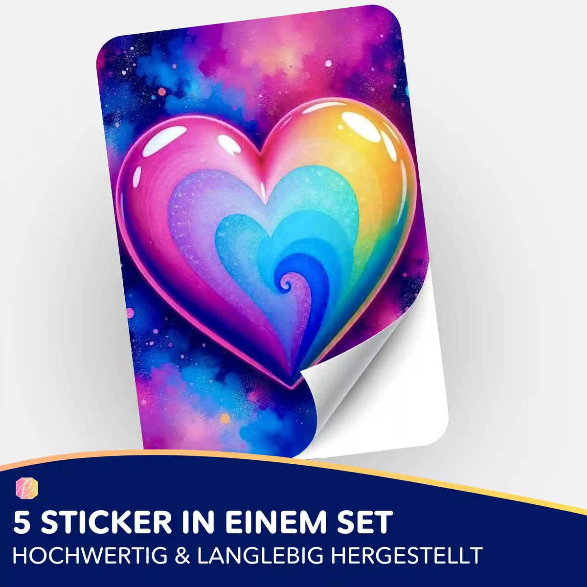 Buntes Herz-Sticker Set für Diamond Painting Zubehör – Hochwertige Aufkleber zur Organisation deiner Bastelprojekte