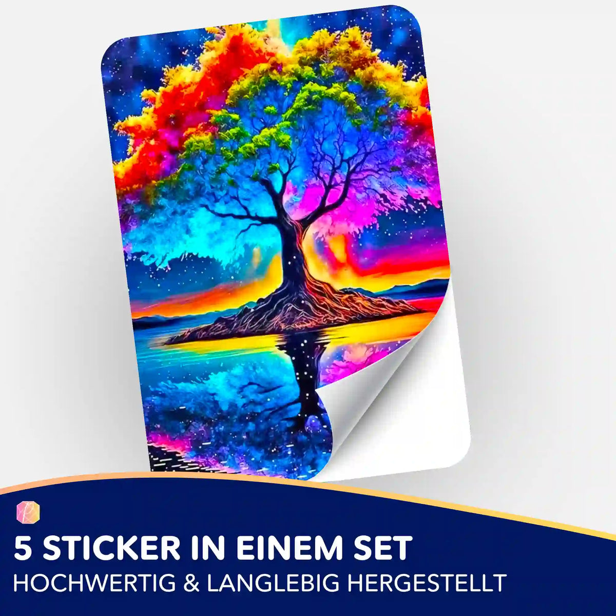 Buntes Rainbow Tree Sticker-Set für Diamond Painting und Malen nach Zahlen Organisation von Picmondoo