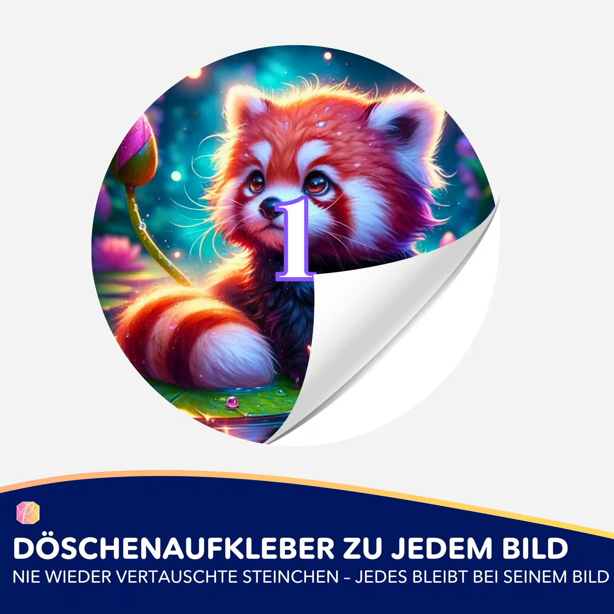 Runder Döschenaufkleber mit Miko Design für Diamond Painting Zubehör zur Ordnung der Diamanten Steinchen Farben