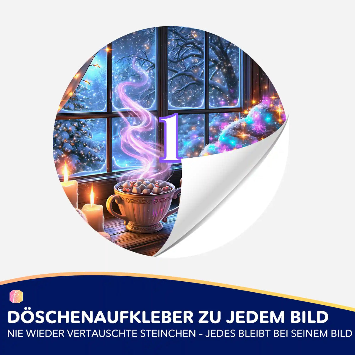 Weihnachtszauber Döschenaufkleber für Diamond Painting Zubehör zur organisierten Sortierung von Steinchen.