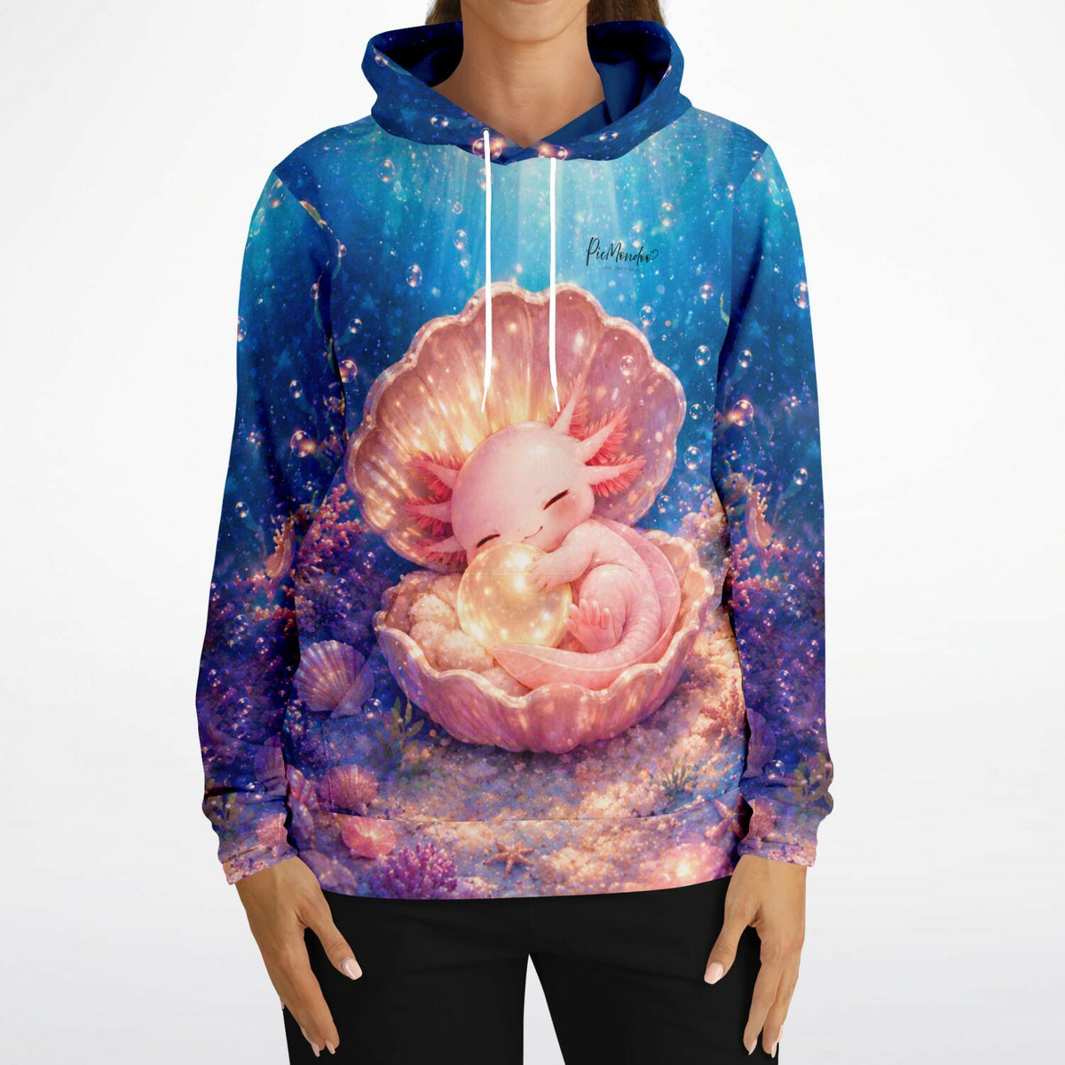 Dreamer Hoodie mit Axolotl Little Hugs Motiv, inspiriert von unseren Diamond Painting und Malen nach Zahlen Designs