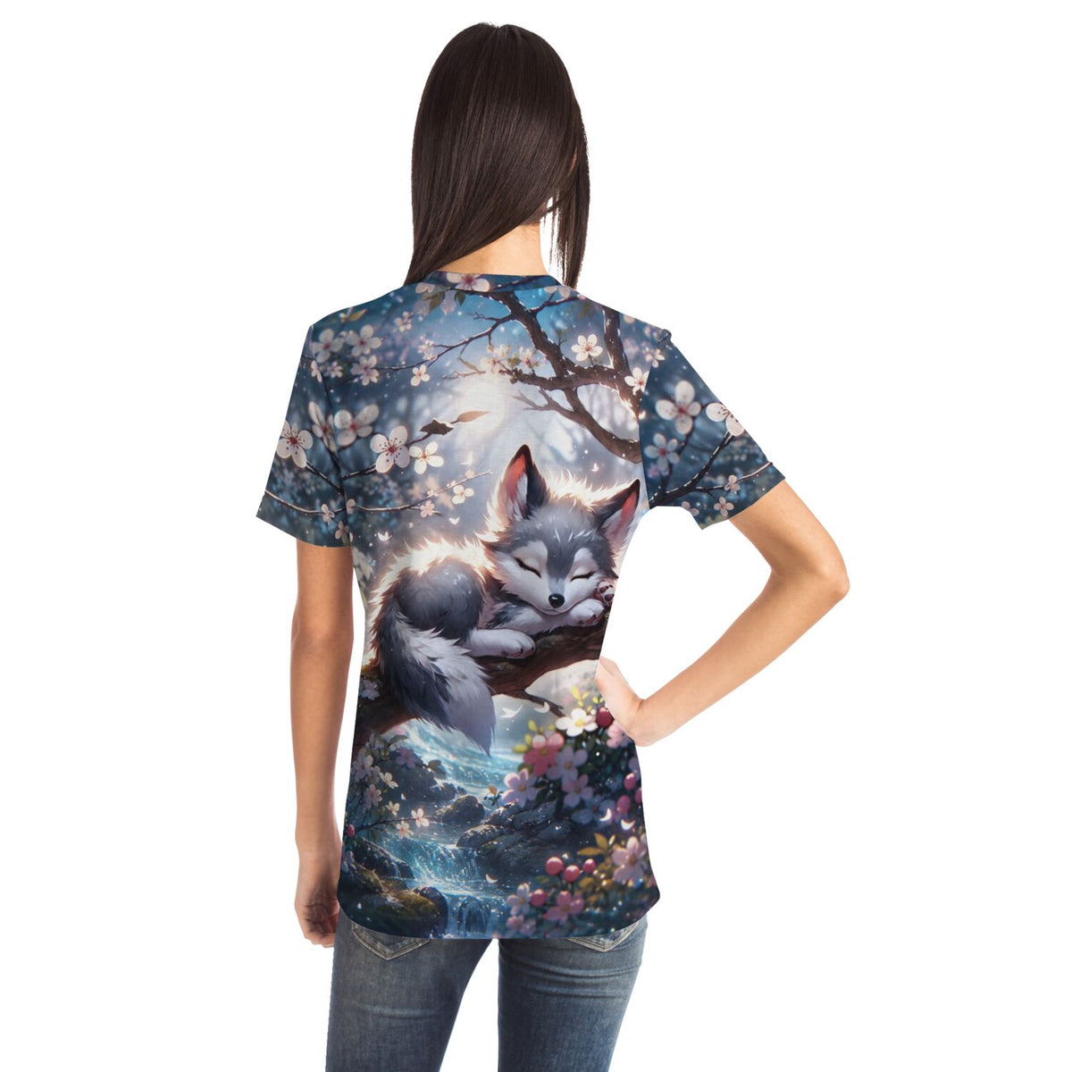 T-Shirt mit Yukis Frühling Motiv, das auch als beliebtes Diamond Painting oder Malen nach Zahlen für Erwachsene begeistert.
