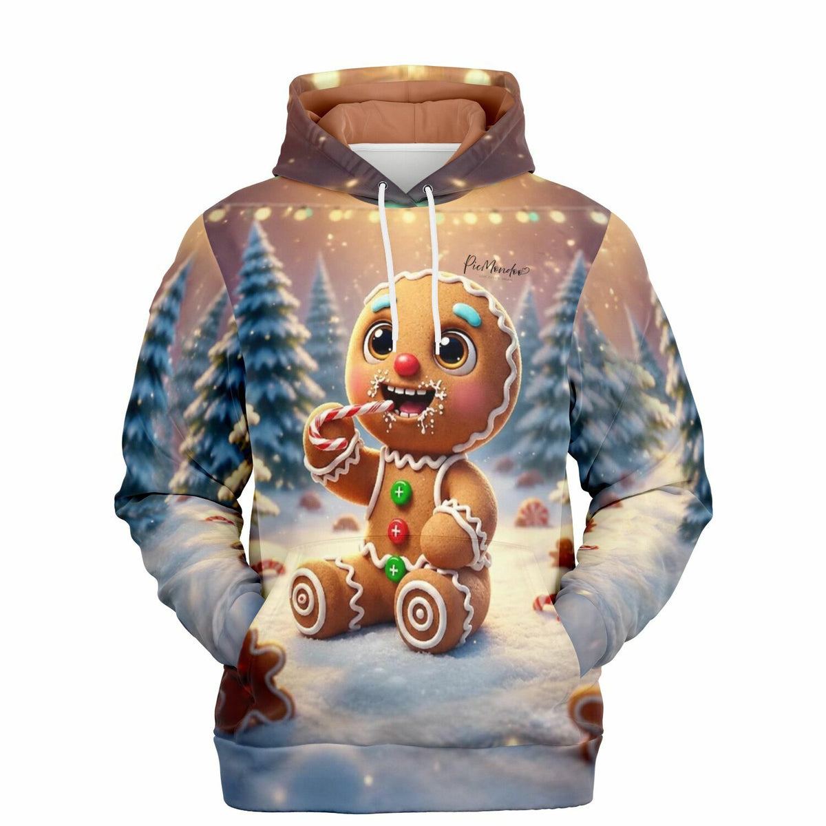 Dreamer Hoodie mit niedlichem Lebkuchenmann im Schnee, Design passend zu Diamond Painting und Malen nach Zahlen Motiven