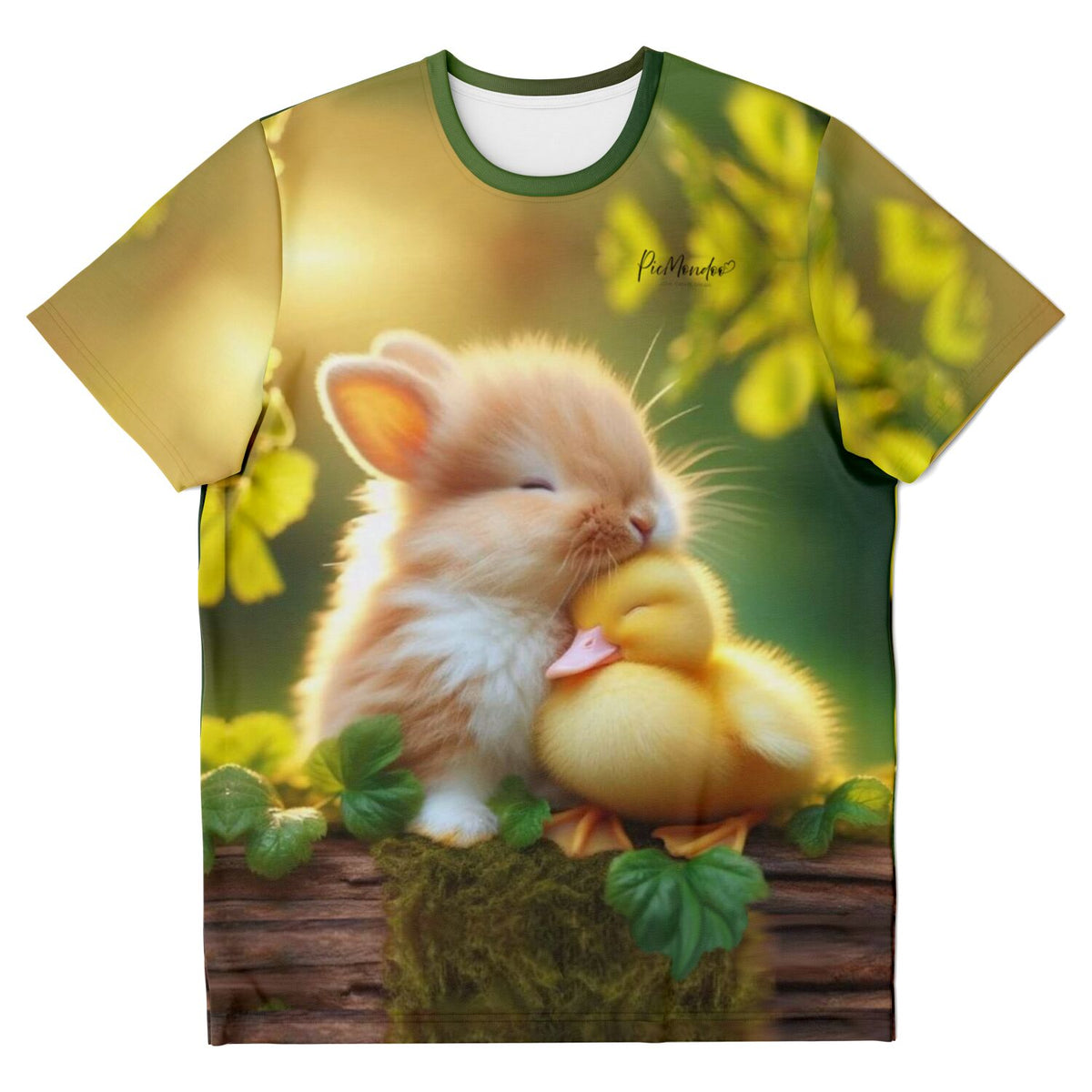T-Shirt mit süßem Häschen und Entenküken im Wald, perfekt für Fans von Diamond Painting und Malen nach Zahlen Motiven