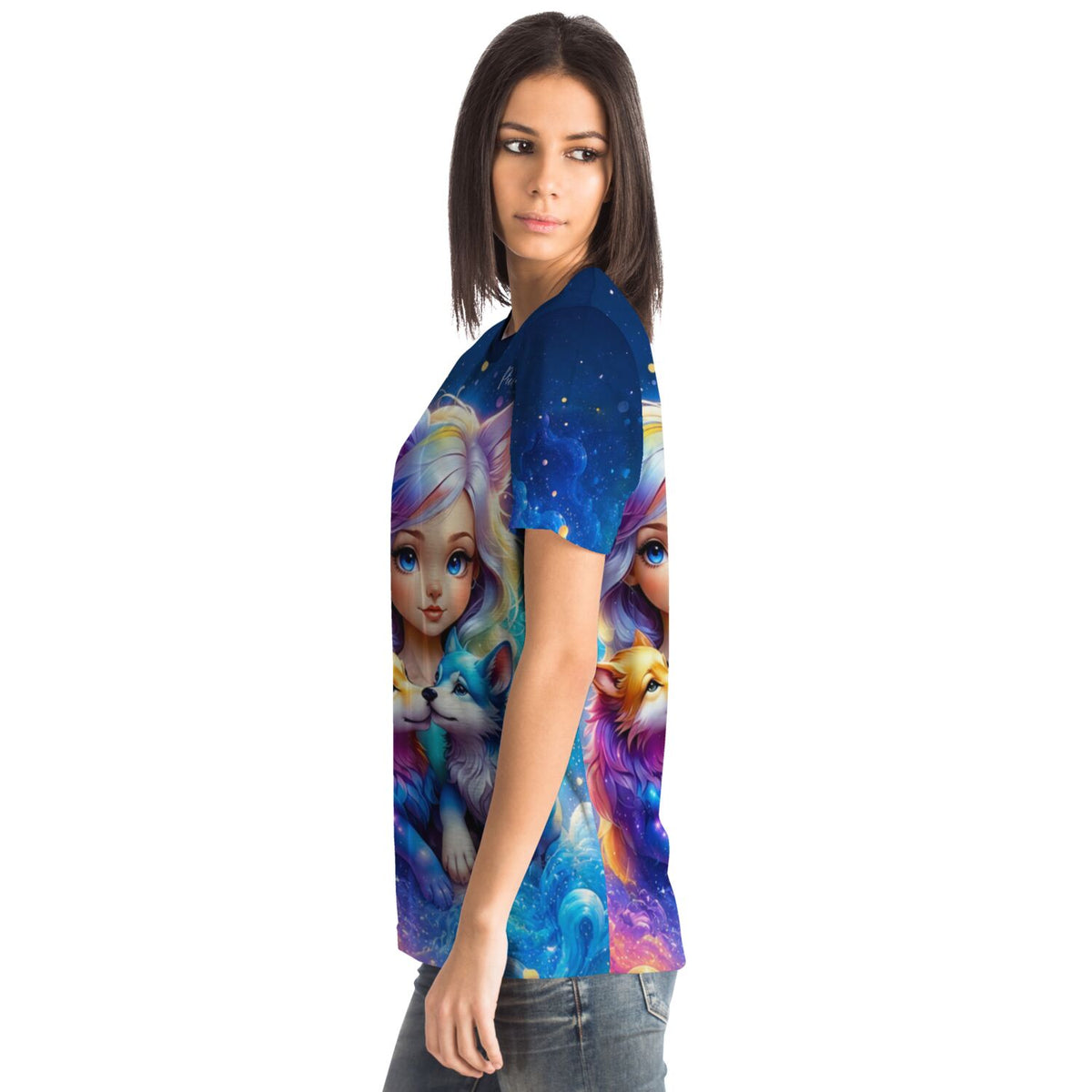 Dreamer T-Shirt mit Wolfsmädchen Finja Motiv, inspiriert durch unsere beliebten Diamond Painting Sets und Kunstdesigns.