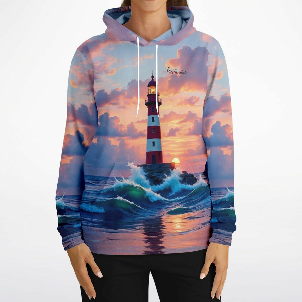 Dreamer Hoodie mit Leuchtturm Motiv im Stil beliebter Diamond Painting und Malen nach Zahlen Kunstwerke bei Picmondoo.