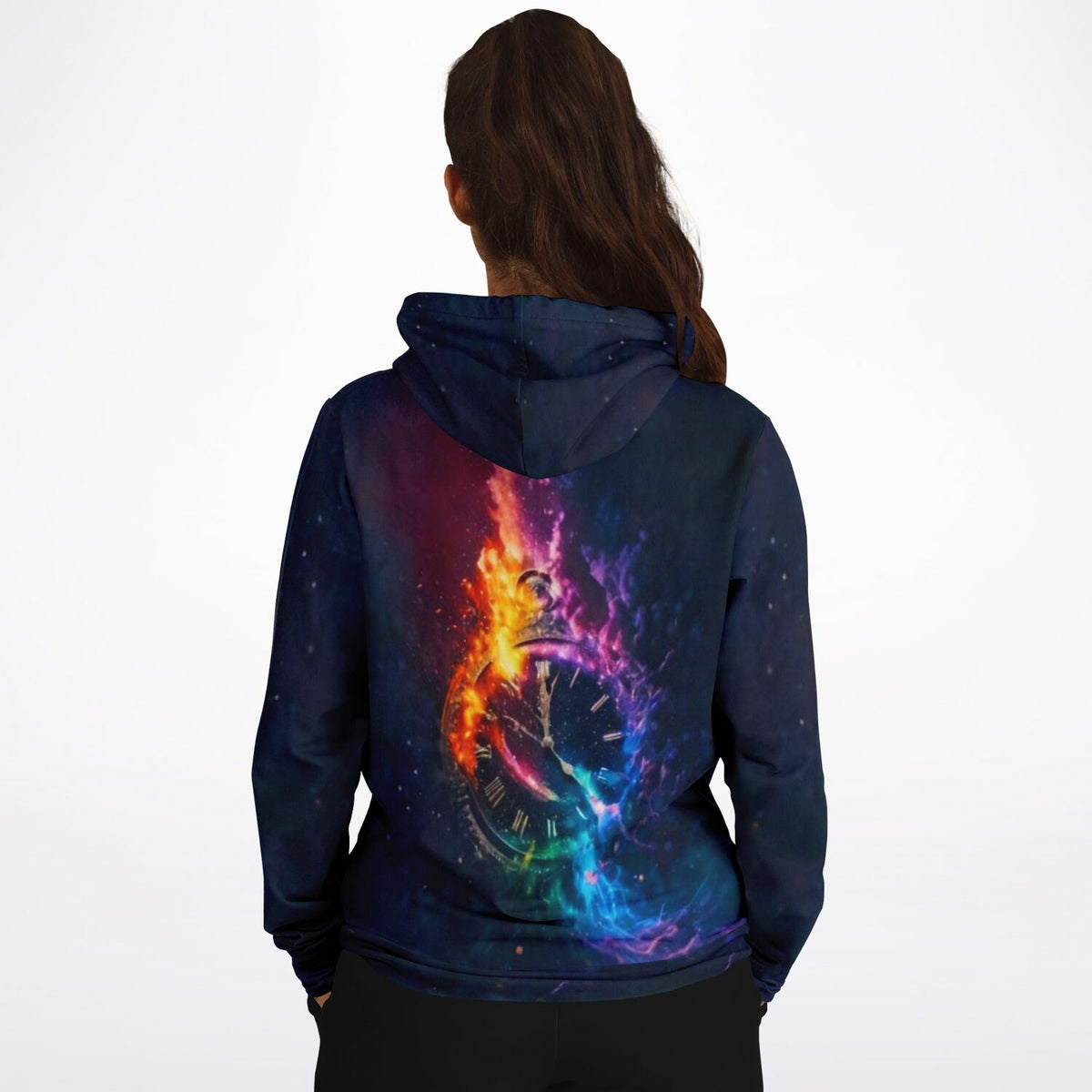Dreamer Hoodie mit farbenfrohem Uhren-Motiv im Stil von Diamond Painting und Malen nach Zahlen für Erwachsene
