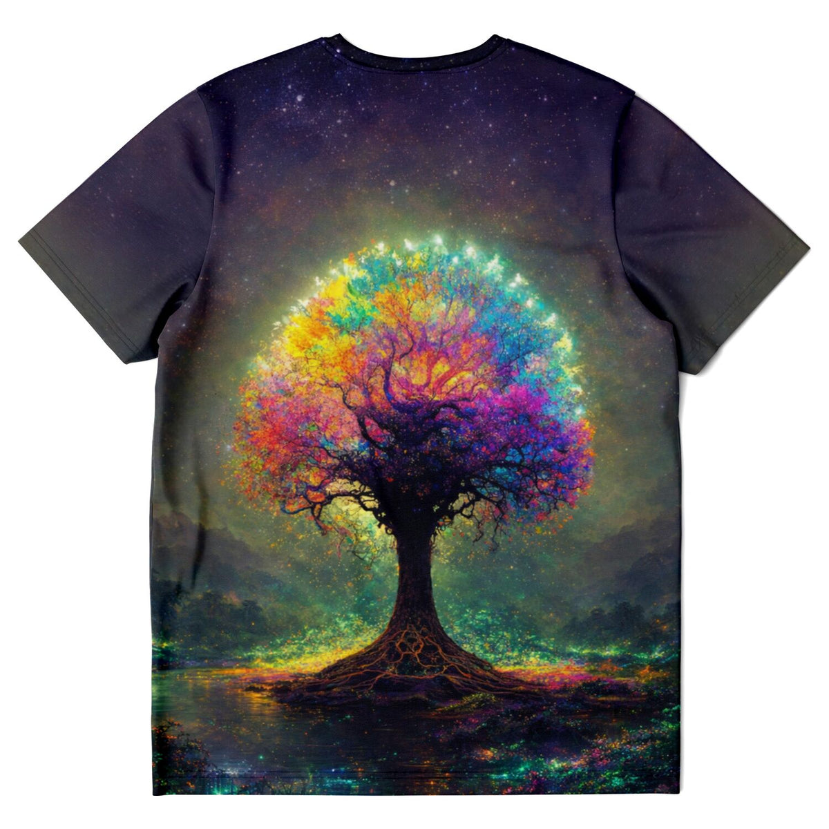 Dreamer T-Shirt mit kunterbuntem leuchtendem Lebensbaum, ideal für Fans von Malen nach Zahlen und Diamond Painting Motiven.