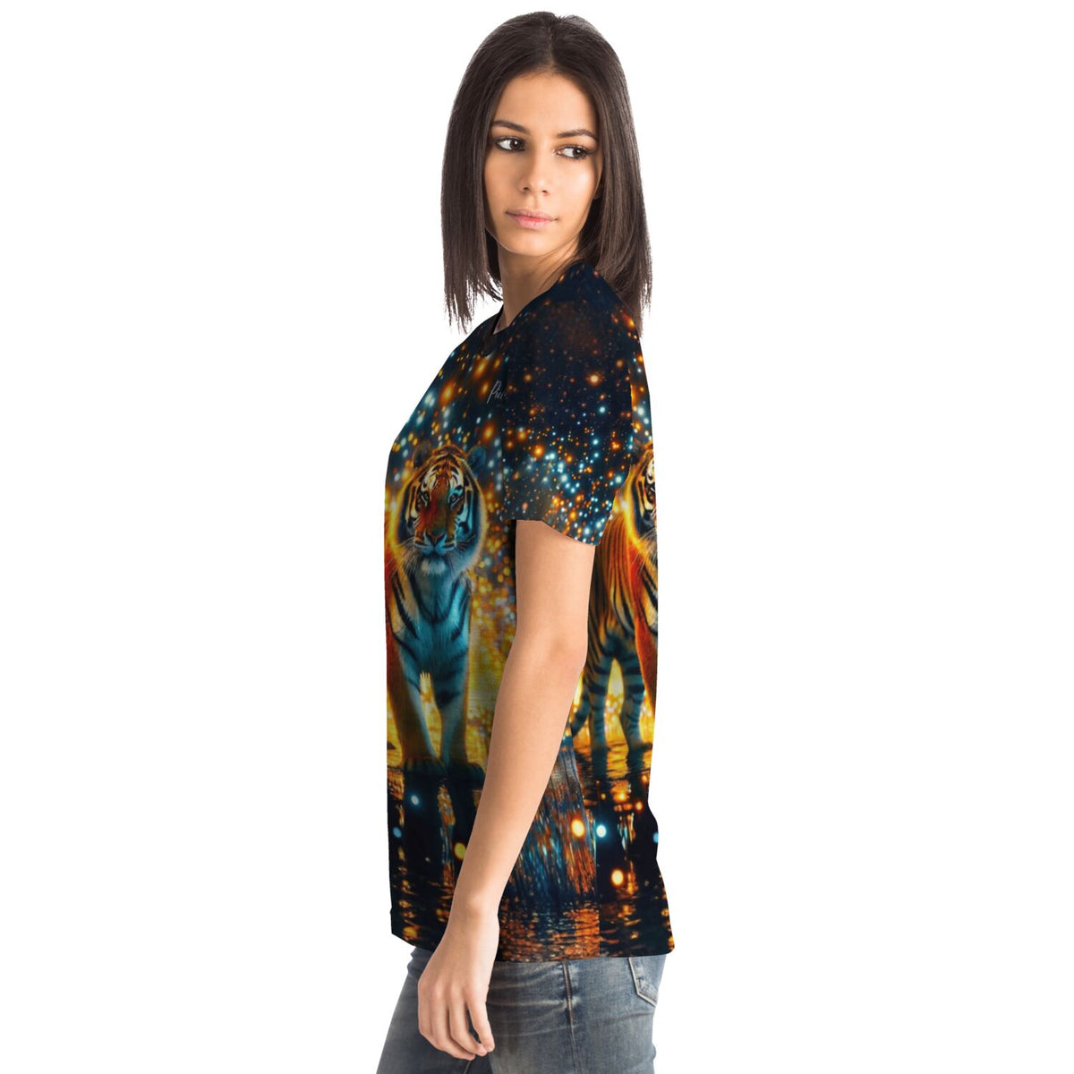Dreamer T-Shirt Sternenwächter mit Tiger-Motiv im Stil von Diamond Painting und Malen nach Zahlen Designs