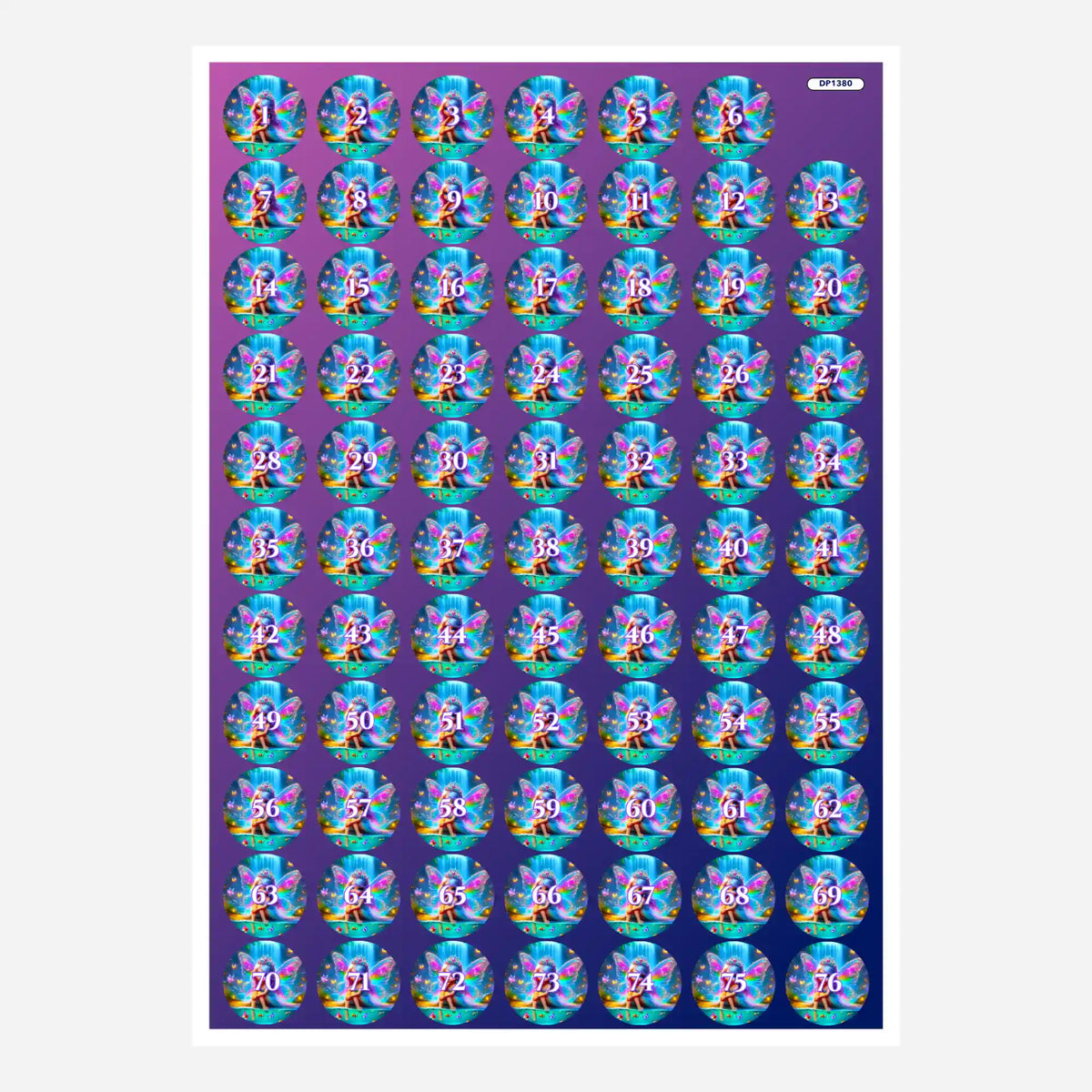 Bunte Diamond Painting Döschenaufkleber mit Elfen-Motiv zur Sortierung von Diamanten bei DIY-Bastelsets