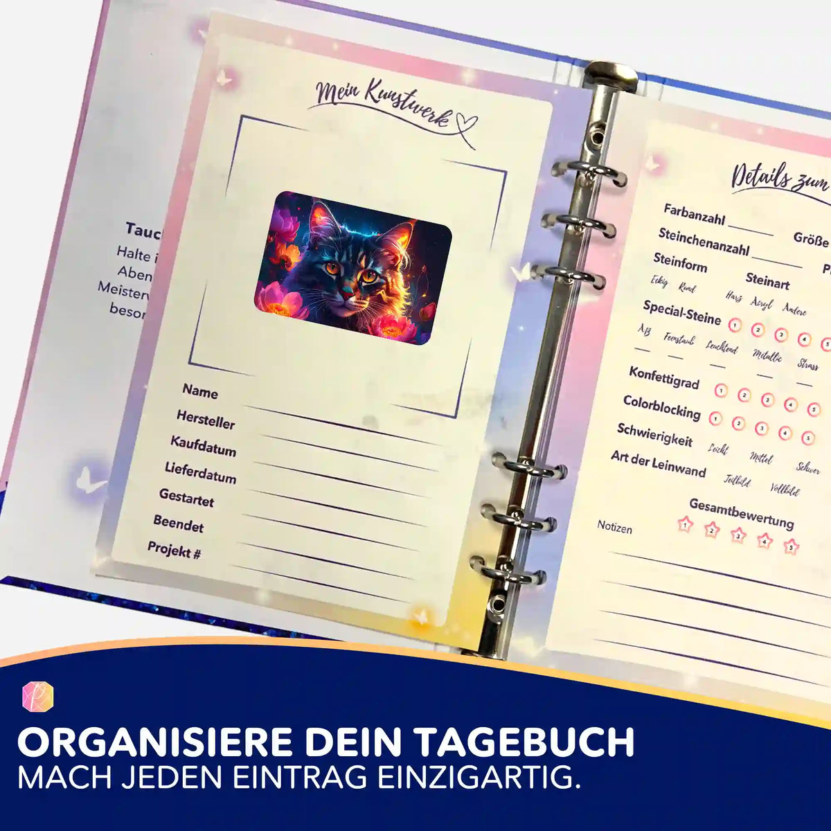 Picmondoo Sticker Hüterin der Nachtblüten für Diamond Painting Tagebuch zur Organisation von Kunstwerken