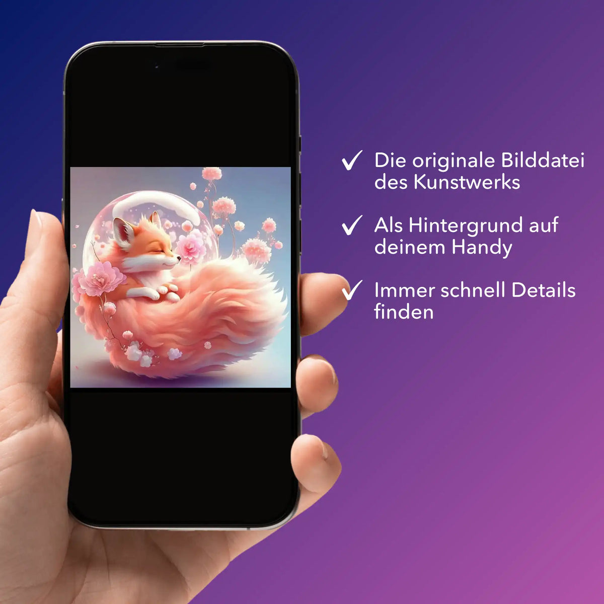 Digitale Picmondoo Bildmappe mit niedlichem Fuchs-Motiv für dein Diamond Painting oder Malen nach Zahlen Projekt.