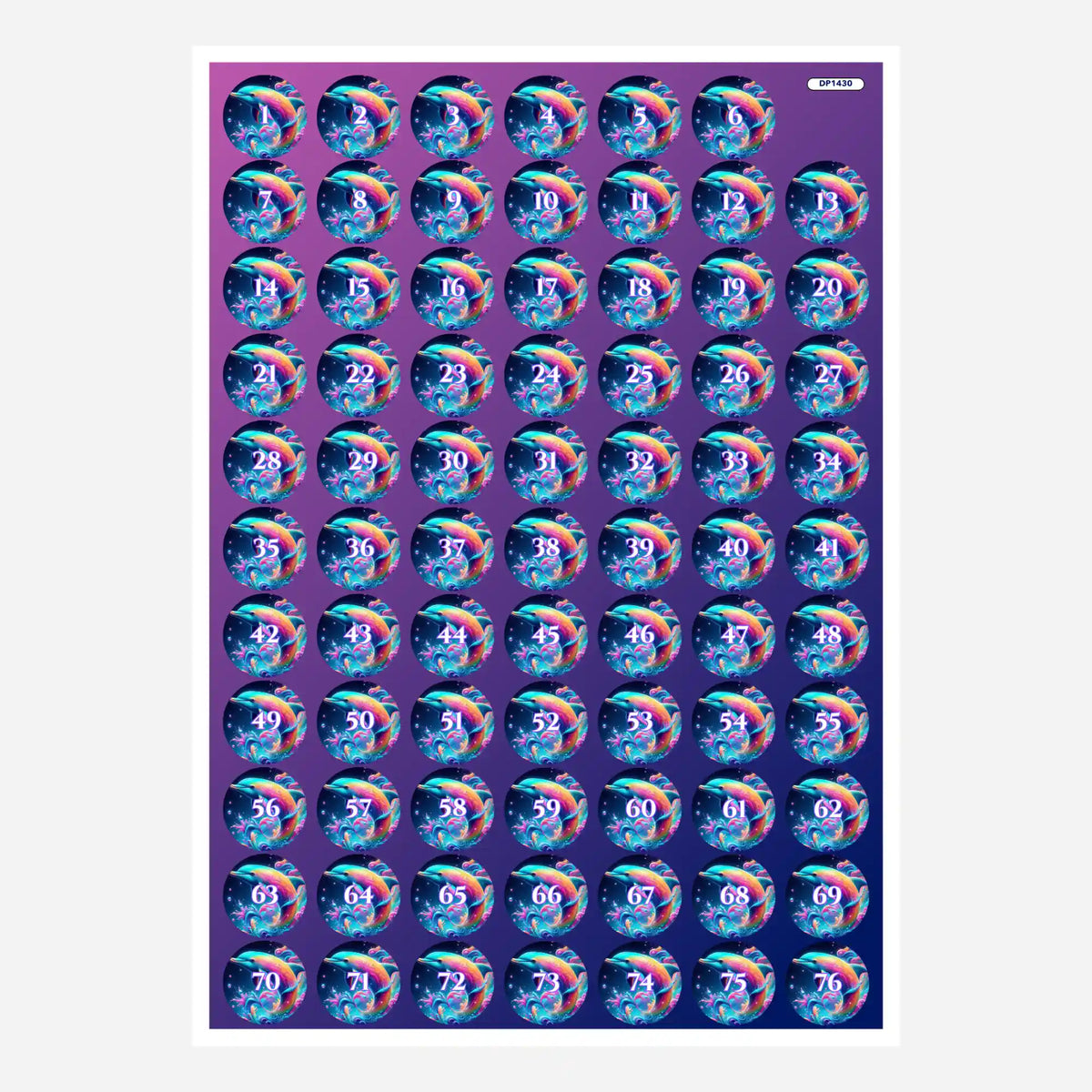 Bunte Diamond Painting Döschenaufkleber mit Delfin-Motiv zur Sortierung von Steinen beim Diamanten Painting