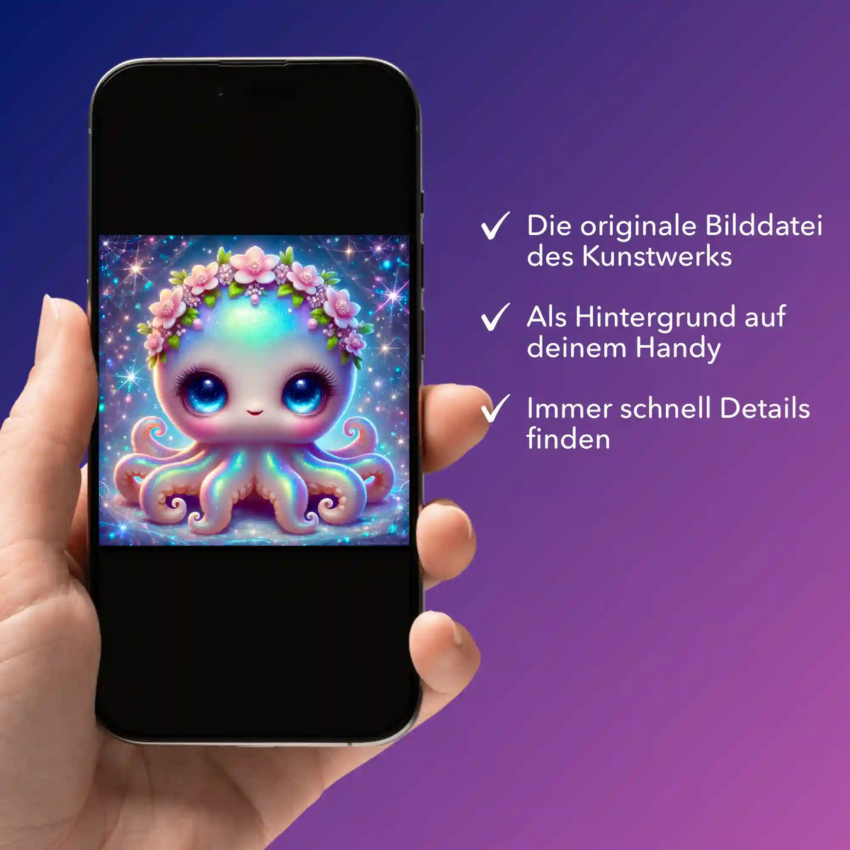 Digitale Bildmappe für Diamond Painting mit Tinty-Motiv als Handy-Hintergrund für kreative DIY-Fans