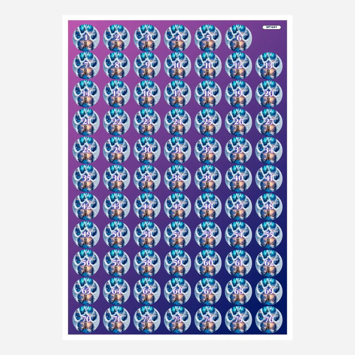 Döschenaufkleber-Set für Diamond Painting Motiv Spuren der Freiheit zur perfekten Organisation deiner Steinchen.
