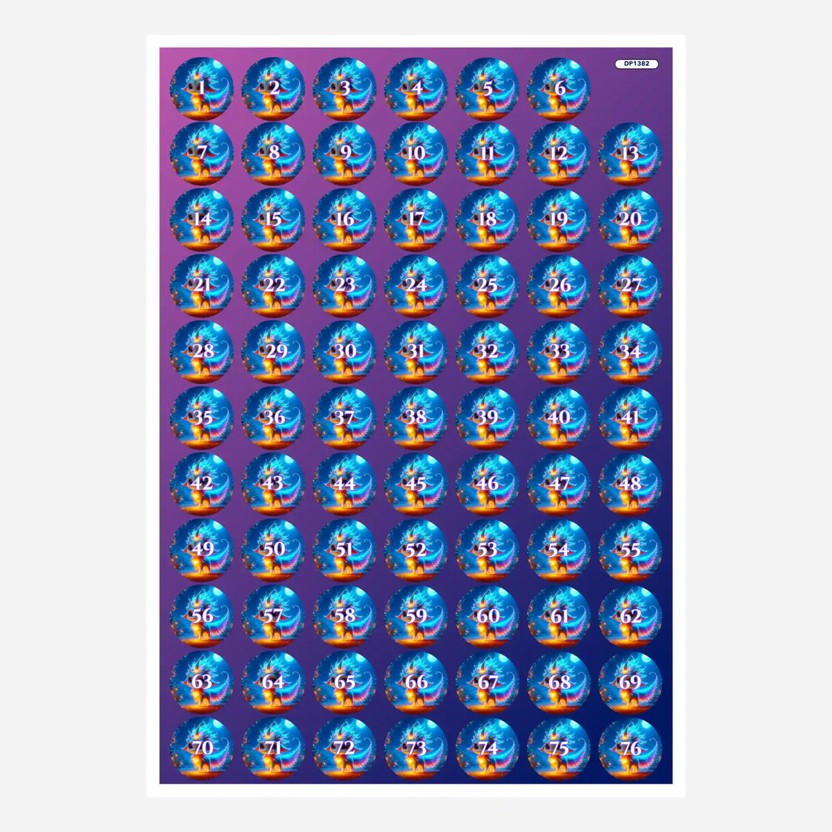 Bunte Diamond Painting Döschenaufkleber mit Mondscheintanz-Motiv zur organisierten Sortierung von Steinchen