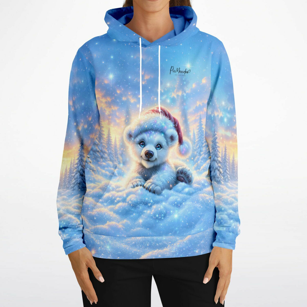 Dreamer Hoodie Kleiner Schneefunkel mit süßem Eisbär-Motiv im Diamond Painting Stil für Fans von kreativen Bastelsets