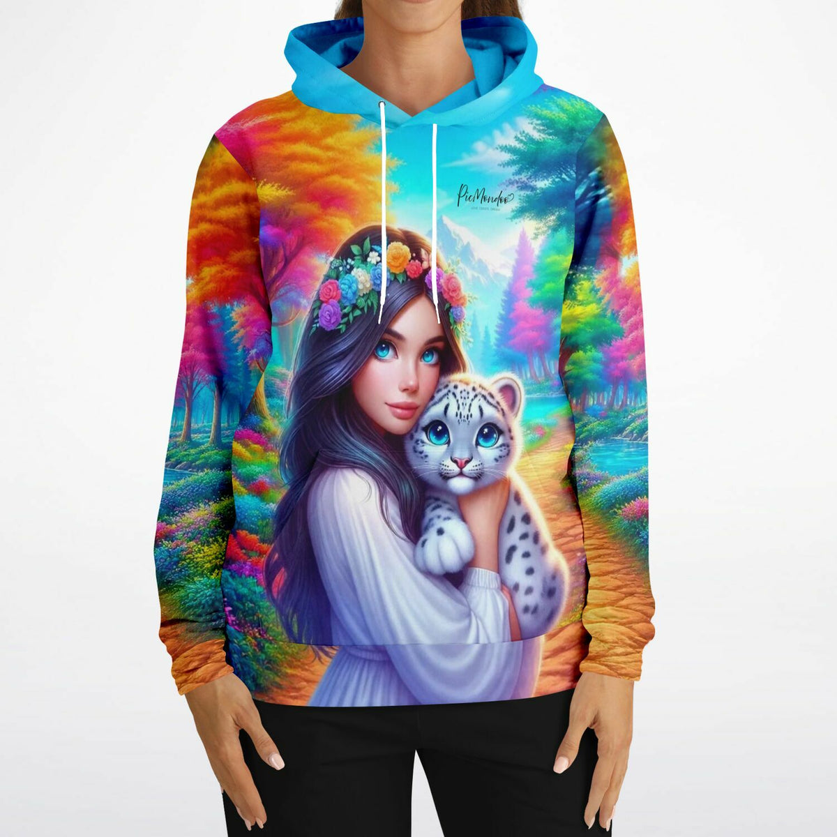 Dreamer Hoodie Amira’s Paradies mit buntem Fantasy-Motiv wie bei Malen nach Zahlen und Diamond Painting