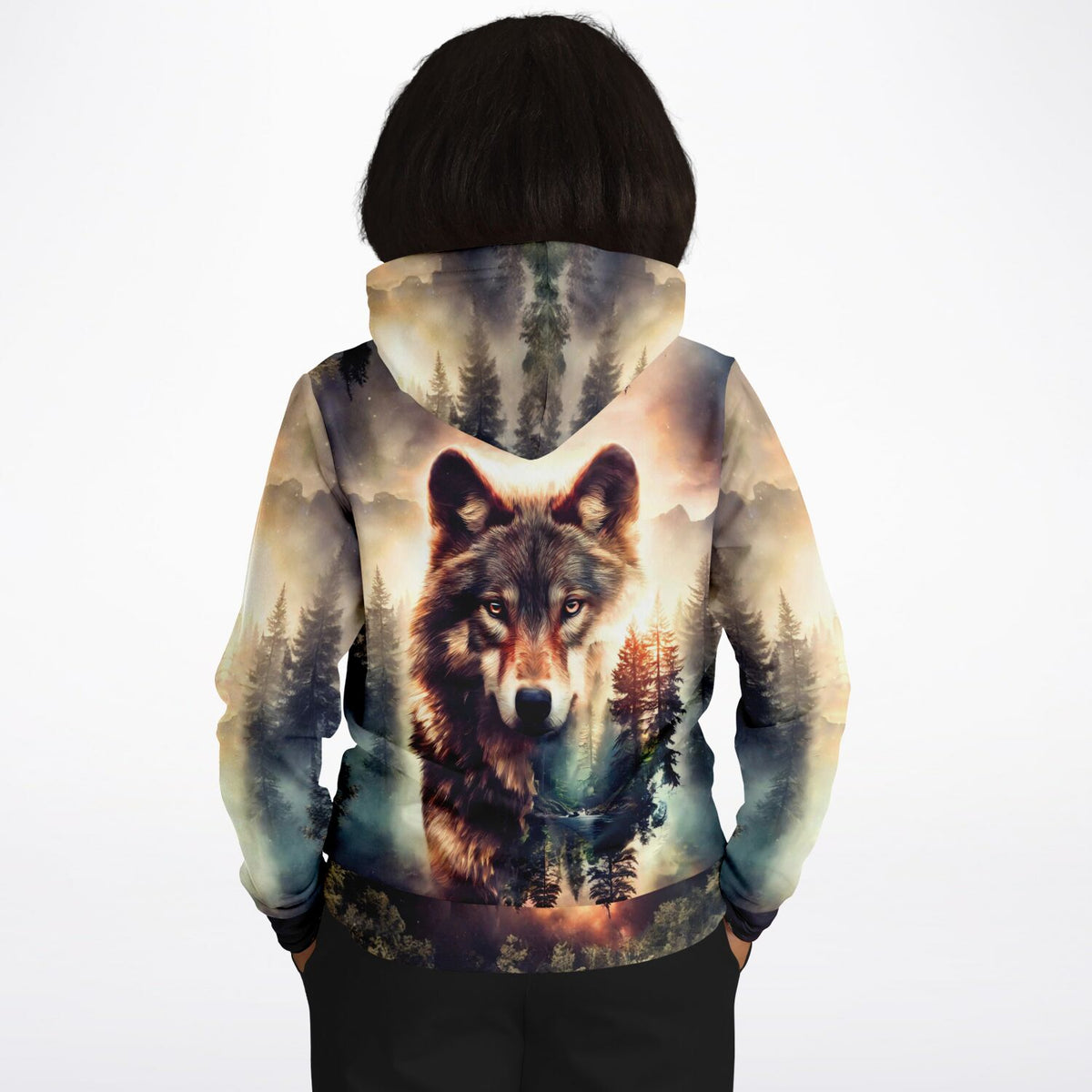 Dreamer Hoodie Geist des Waldes mit Wolf-Motiv, perfekt für Fans von Diamond Painting und Malen nach Zahlen Designs
