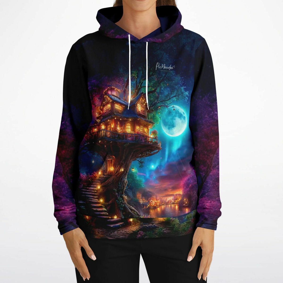 Dreamer Hoodie Sternhafen der Wanderer mit magischem Baumhaus-Motiv im Stil unserer Diamond Painting Sammlereditionen