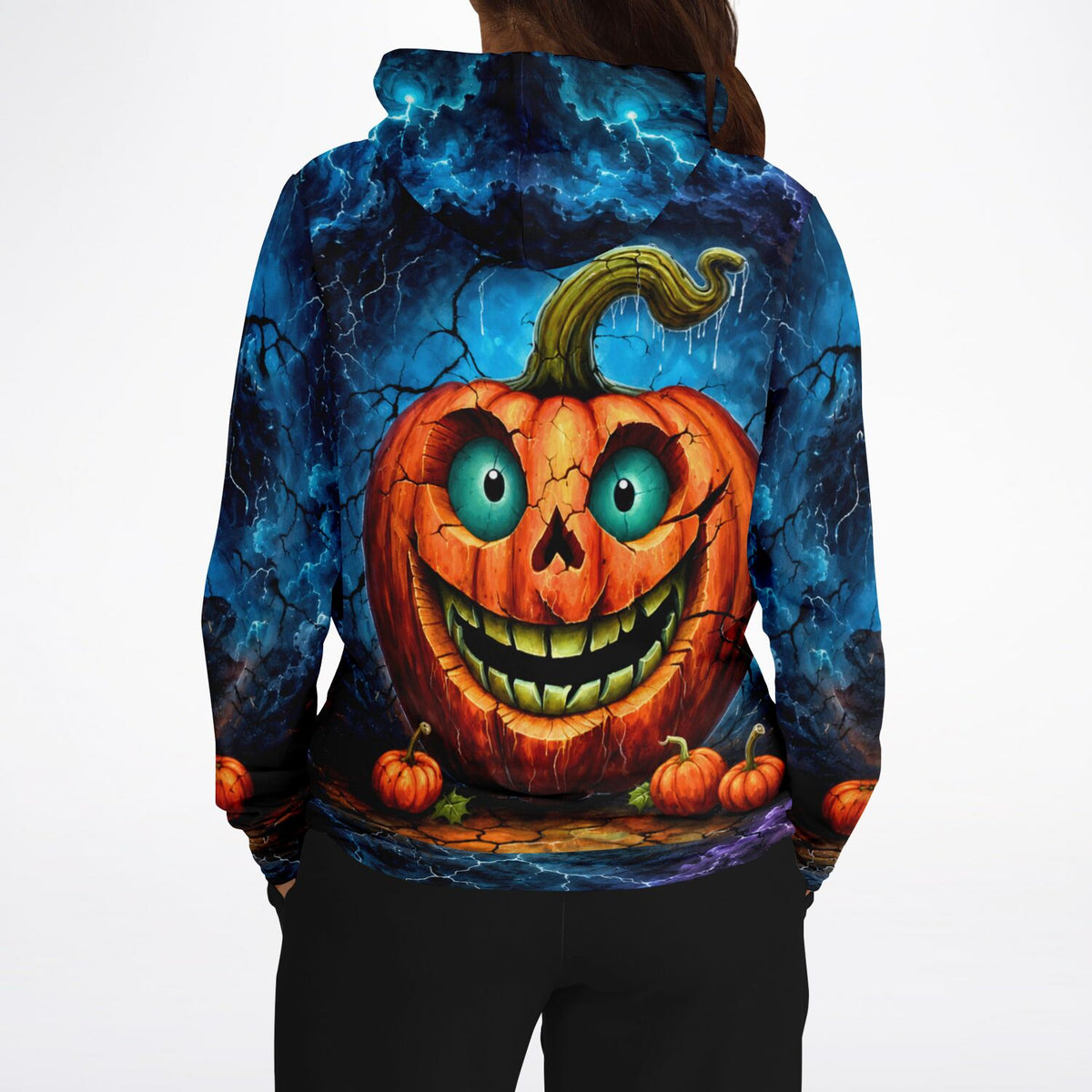 Dreamer Hoodie mit gruseligem Kürbis-Motiv, perfekt wie ein Malen nach Zahlen Design für Halloween Fans.