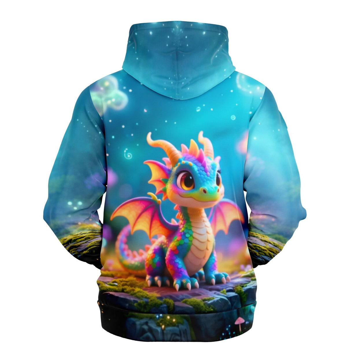 Dreamer Hoodie mit buntem Drachen-Motiv, ideal für Fans von Diamond Painting und kreativen Malen nach Zahlen Designs.