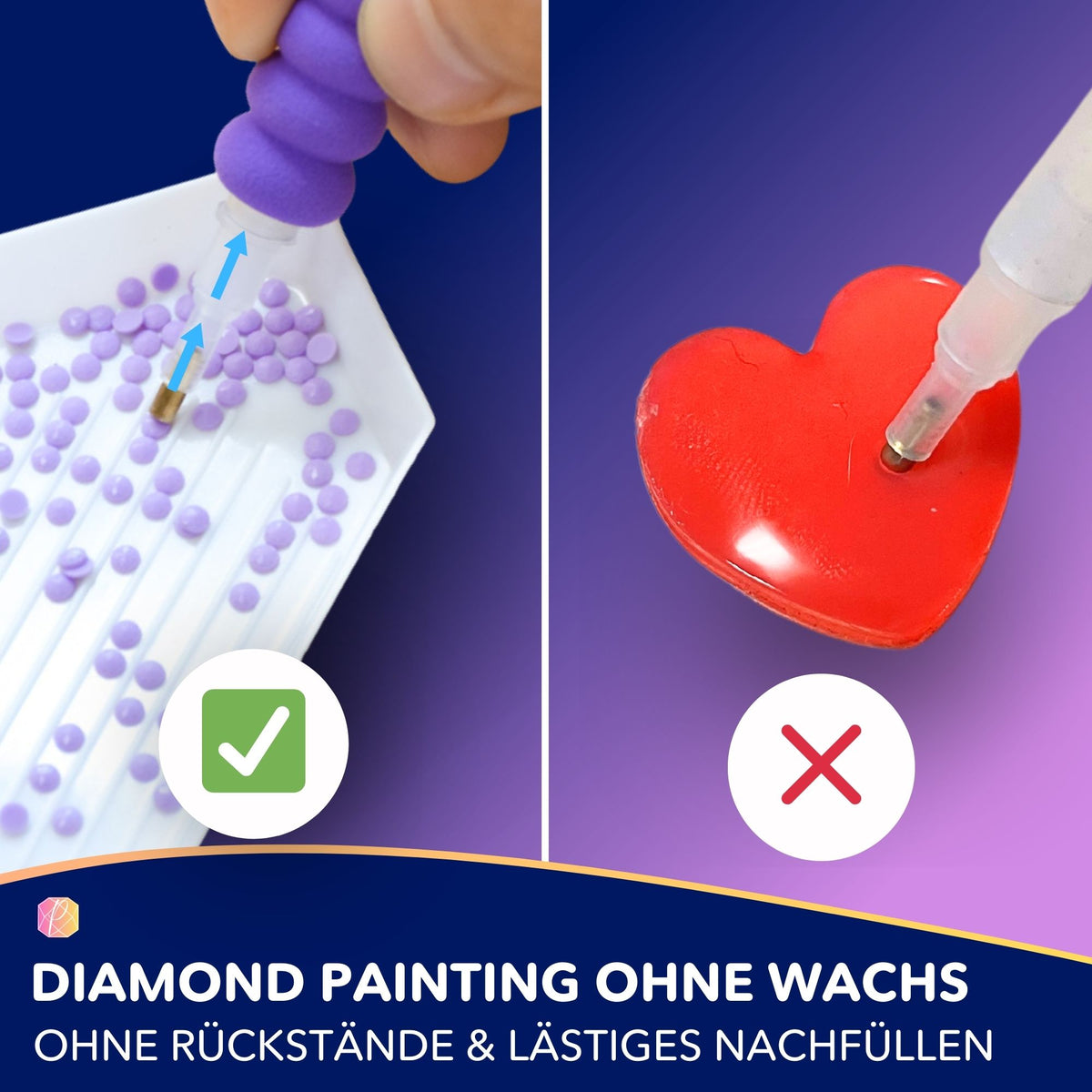 E-Painter elektrischer Diamond Painting Stift für das Aufnehmen von Steinen ohne Wachs für sauberere Ergebnisse.