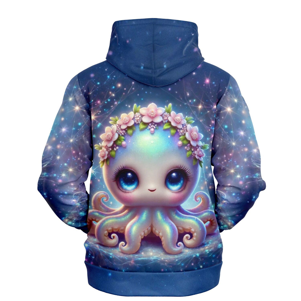 Dreamer Hoodie mit niedlichem Oktopus in Blumenkrone, passend zu leuchtenden Diamond Painting und Malen nach Zahlen Sets