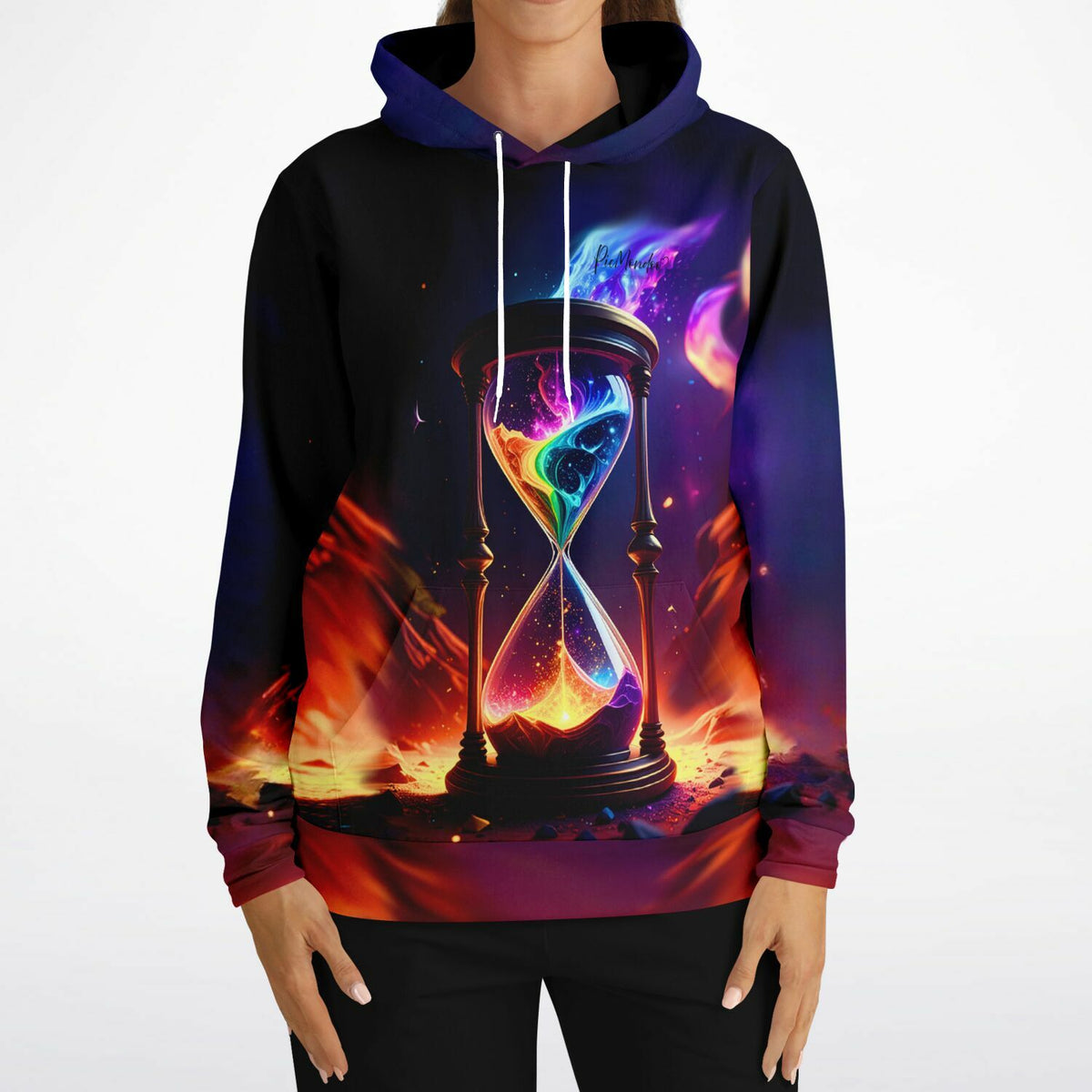 Dreamer Hoodie Atem der Schöpfung mit buntem Sanduhr Kunstmotiv im Stil von Diamond Painting und Malen nach Zahlen