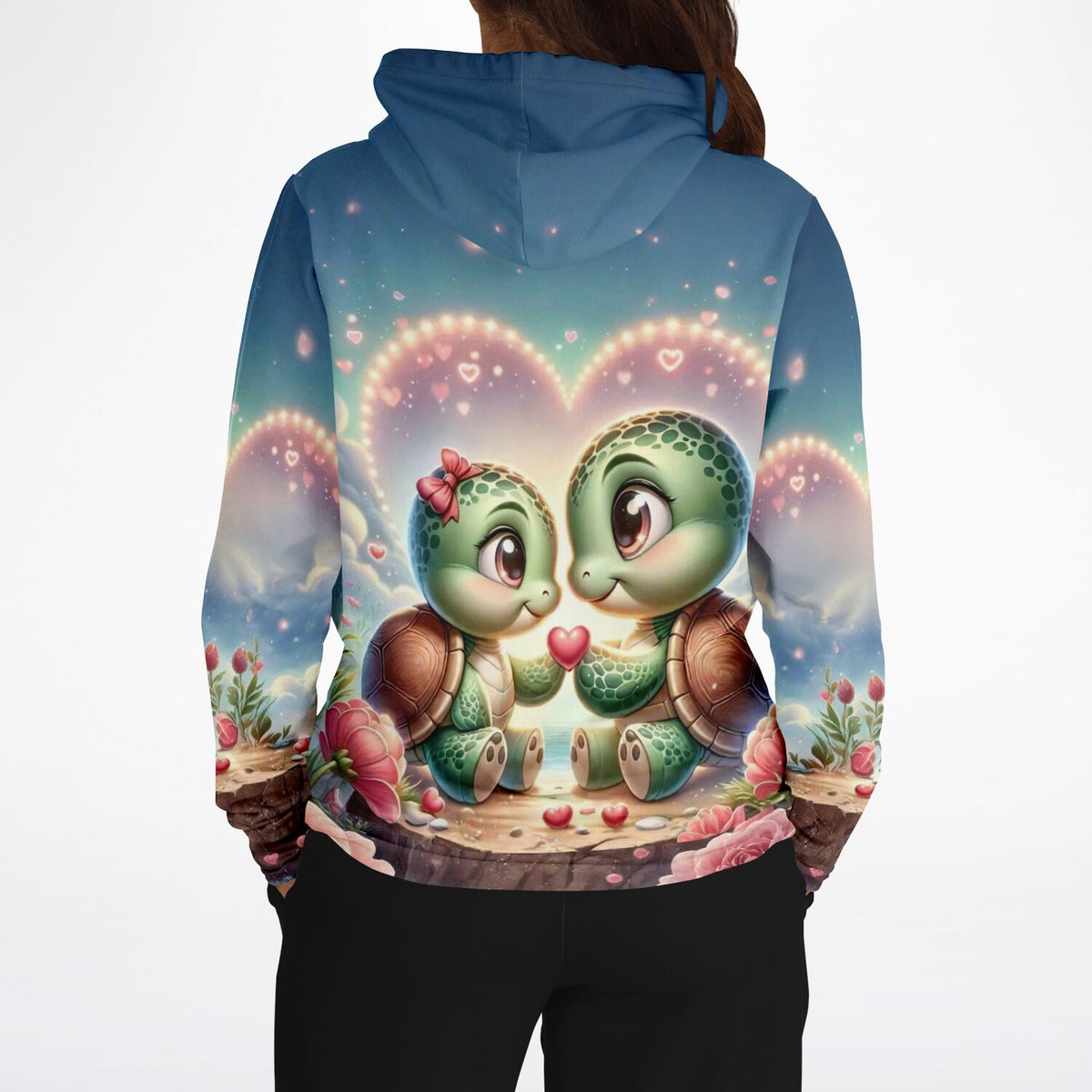 Dreamer Hoodie mit Paul und Paulinchen Schildkröten Motiv in Herzform, perfekt für Fans von Malen nach Zahlen Designs