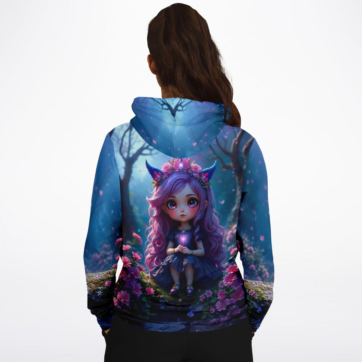 Dreamer Hoodie Little Violett mit Fantasy-Motiv, ideal für Fans von Malen nach Zahlen und Diamond Painting Kunstwerken.