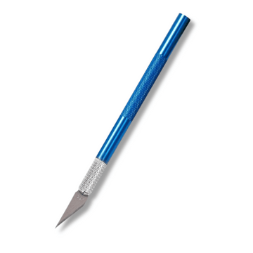 Blauer Diamond Painting Schutzfolienschneider PRO aus Aluminium zum präzisen Einschneiden der Schutzfolie