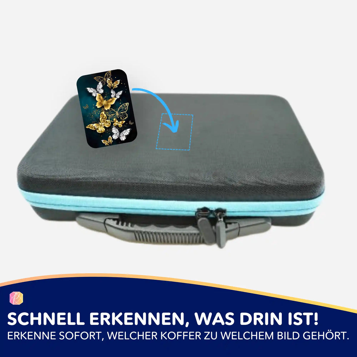 Goldene Schmetterlinge Aufkleber-Set zur Organisation von Diamond Painting Koffern und Zubehör