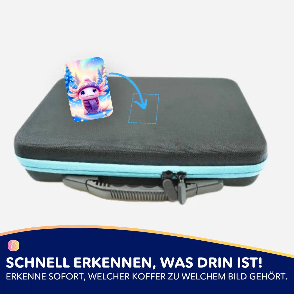 Axolotl Aufkleber zur Organisation von Diamond Painting Koffern und Zubehör für Diamond Painting Sets