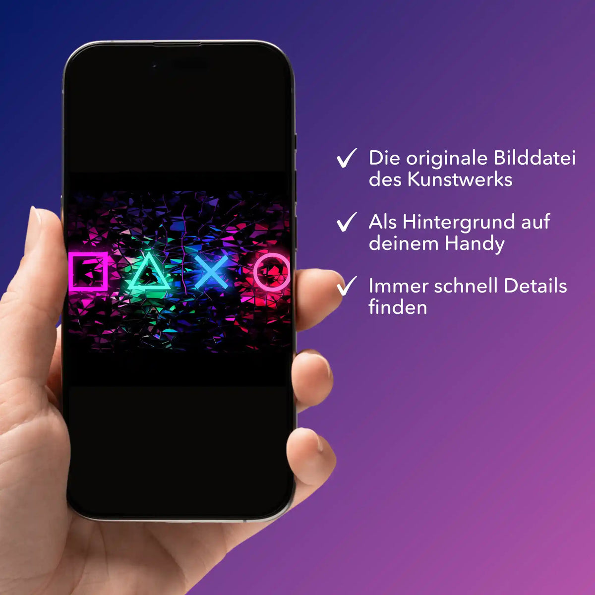 Digitale Bildmappe für Diamond Painting The Game als Smartphone-Hintergrund zur schnelleren Motivansicht