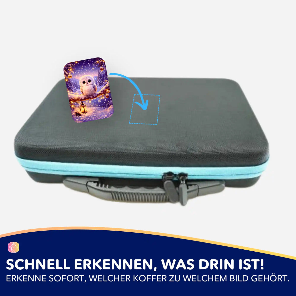 Picmondoo 5er-Set Aufkleber zur Organisation von Diamond Painting Koffern mit Eulen-Motiv Im Licht der stillen Tage