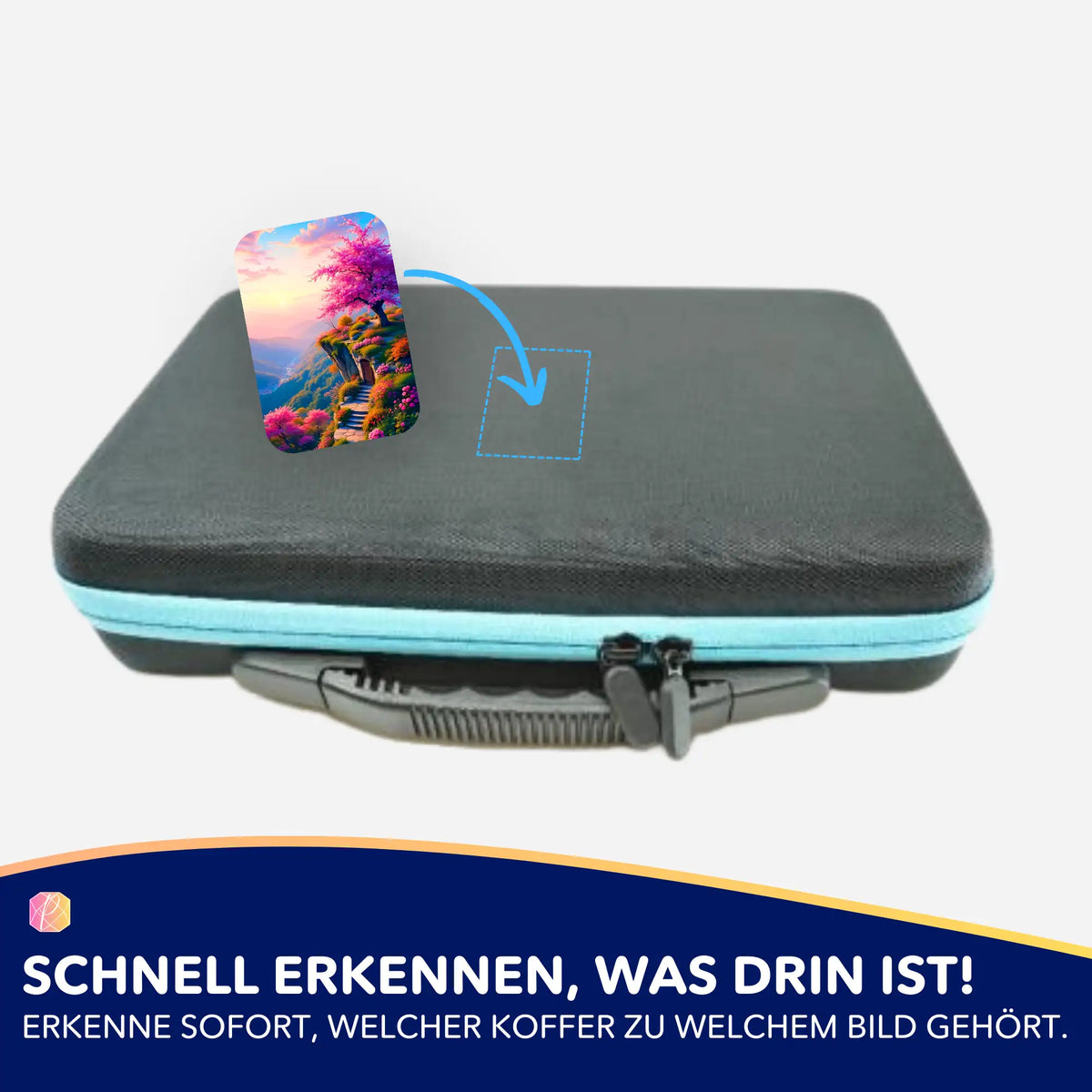 Picmondoo Diamond Painting Aufkleber zur Beschriftung von Zubehör-Koffern für mehr Ordnung im Hobby