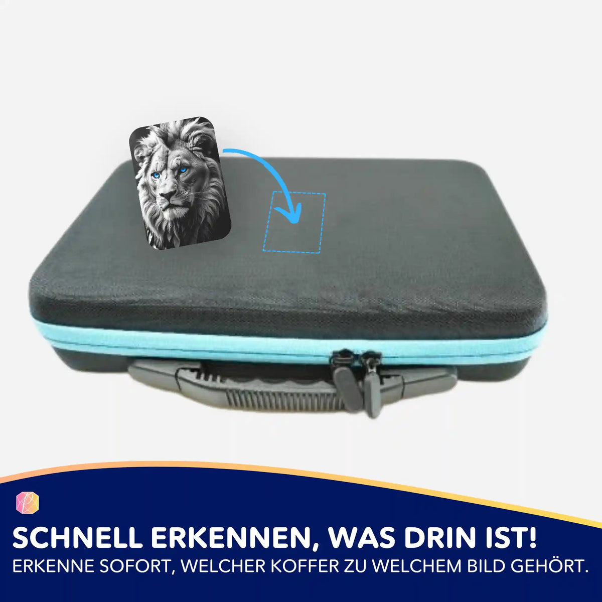 Picmondoo Sticker Leo Löwe für Diamond Painting Koffer zur Kennzeichnung deines Malen nach Zahlen oder Diamanten Painting Sets