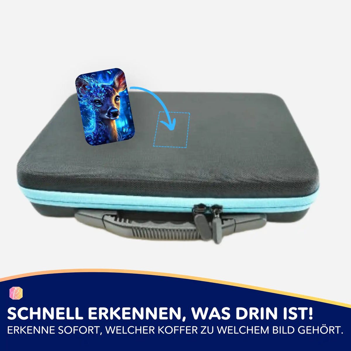 Picmondoo Diamond Painting Aufkleber 5er-Set Hüterin des Herzens zur Kennzeichnung von Zubehörkoffern