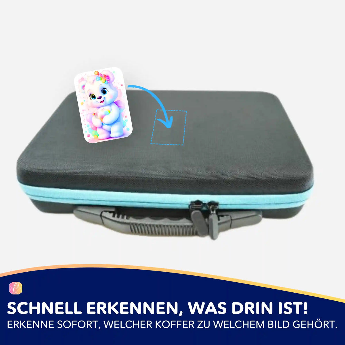 Picmondoo Herzensbärchen Aufkleber zur Organisation von Diamond Painting Zubehör und Koffern