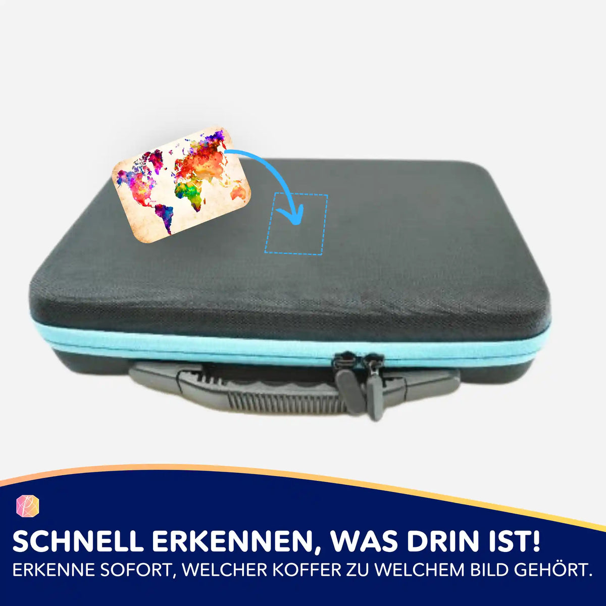 Bunte Weltkarte Aufkleber zur Organisation von Diamond Painting Koffern und Zubehör für dein Hobby.