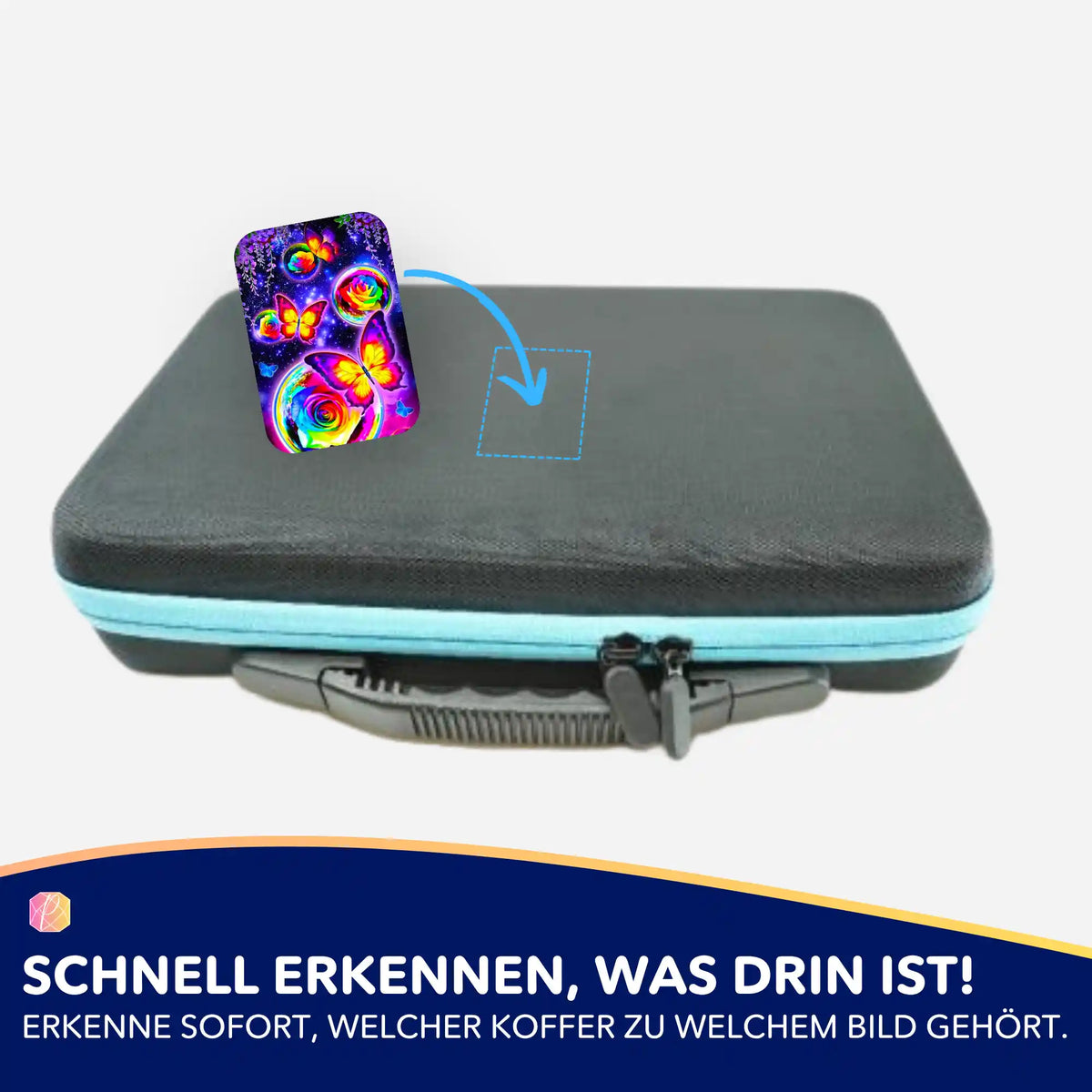 Bunter Schmetterlingstanz Sticker für Diamond Painting Koffer zur Organisation deines Diamond Painting Zubehörs