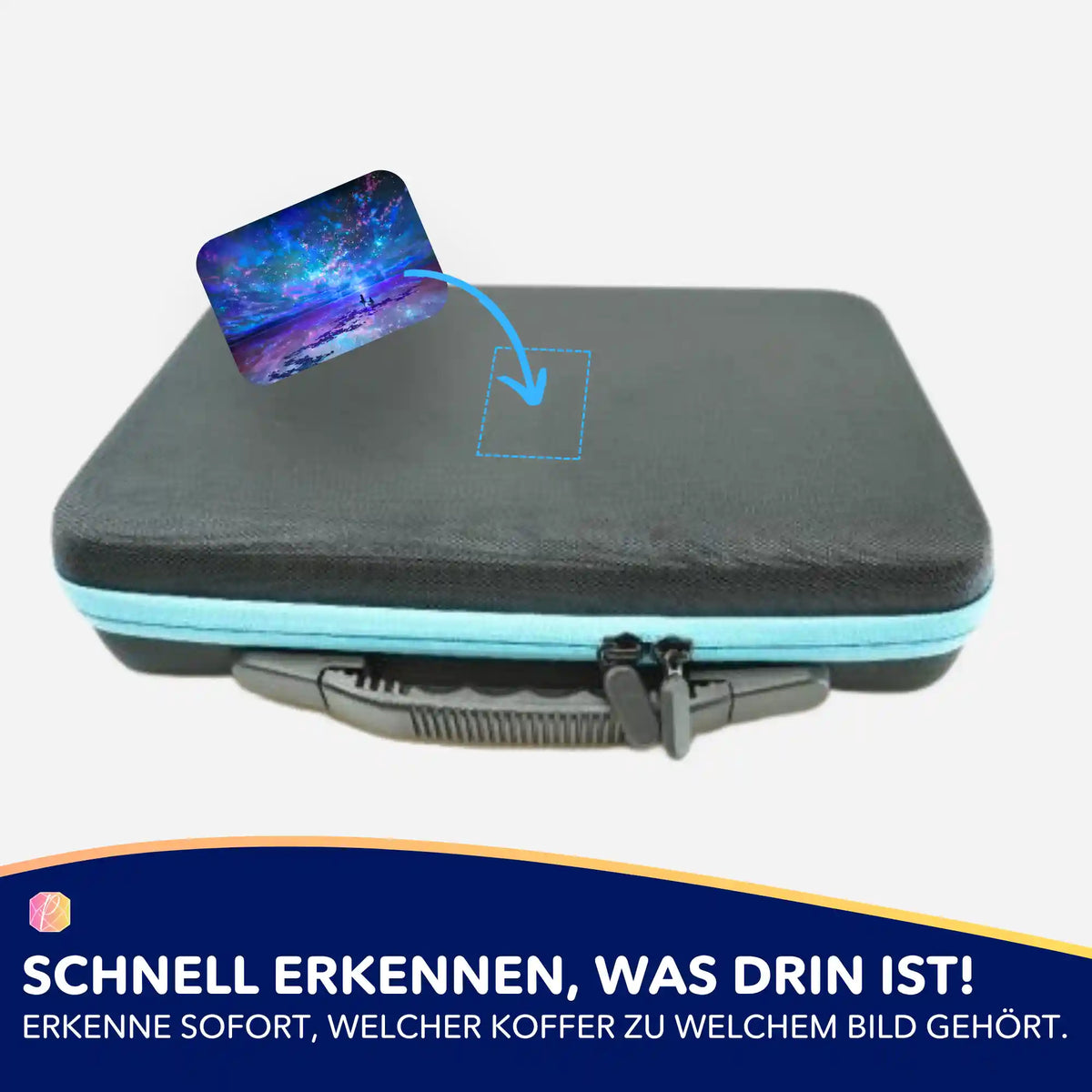 5er-Set Aufkleber zur Organisation von Diamond Painting Koffern mit Ozean- und Universum-Motiv.