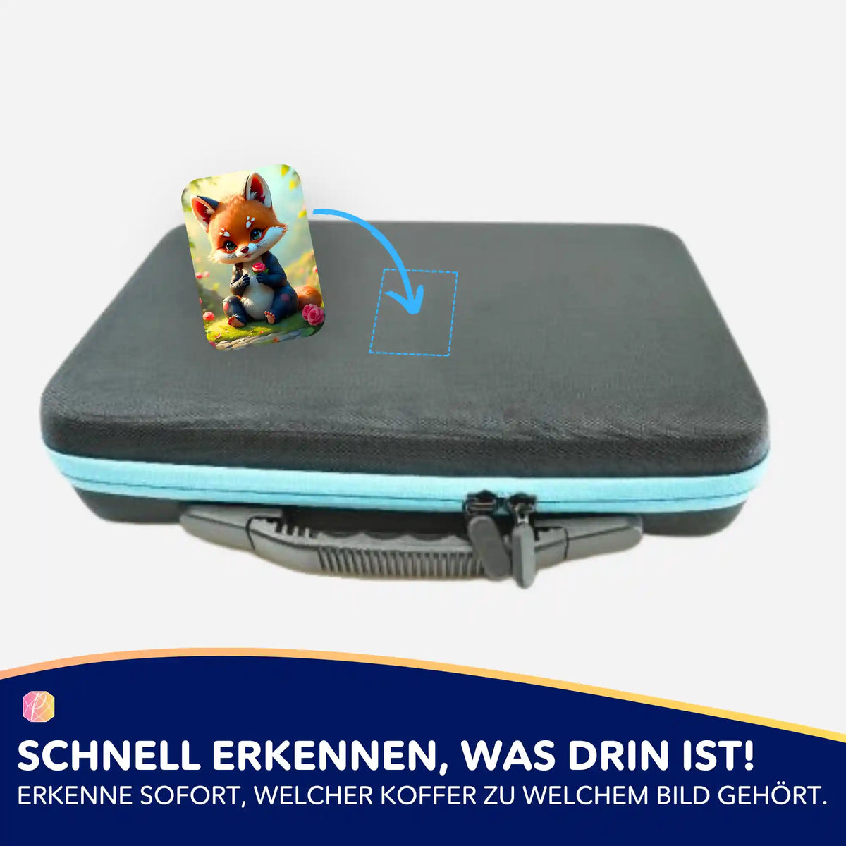 Fuchs Kasper Aufkleber für Diamond Painting Koffer zur Organisation von Zubehör und Diamanten
