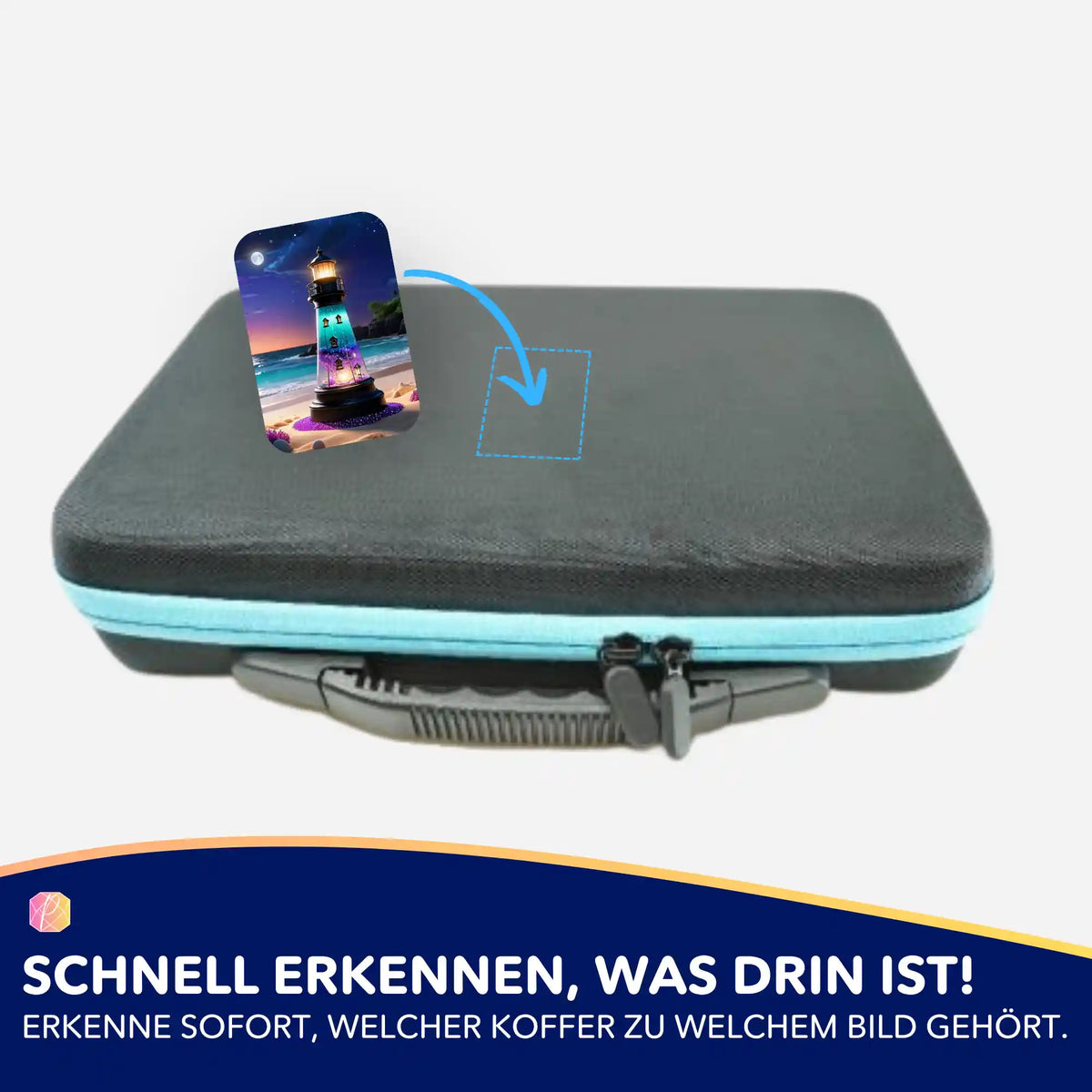 Picmondoo Aufkleber Leuchtturm der Träume zur Organisation von Diamond Painting Koffern und Zubehör