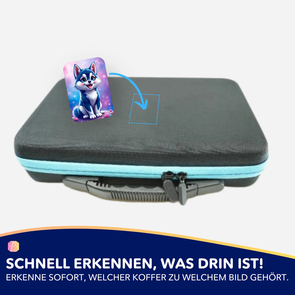 Husky Happy Aufkleber zur Organisation von Diamond Painting Koffern und Zubehör für dein Hobby