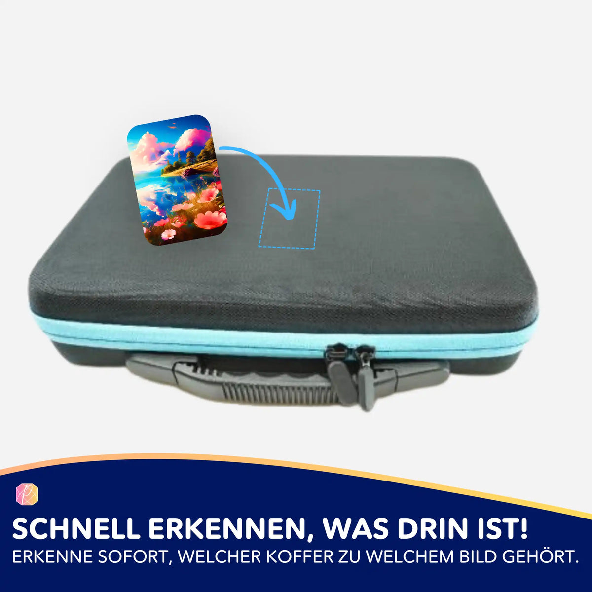 Picmondoo Diamond Painting Aufkleber zur Beschriftung von Zubehör-Koffern mit Motiv Blick auf den See